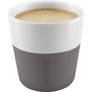 Eva Solo - Espresso-Becher - 2 Stück - 0.08 l - grau - Des.:Tools - Porzellan,Silikon