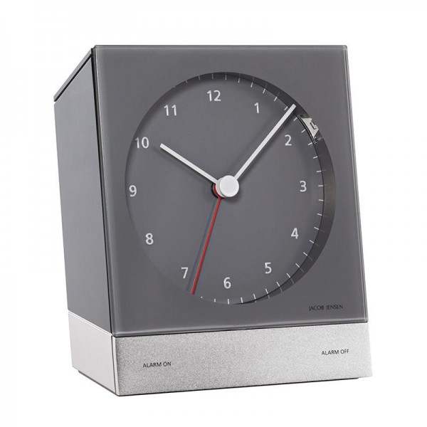 Jacob Jensen - Alarm Clock - Analog Quartz Wecker - grau - 13x45x125mm